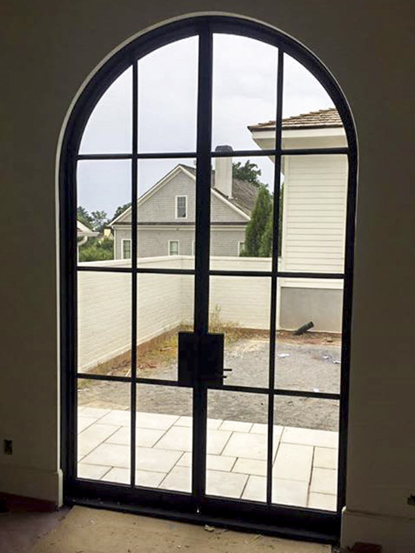 Exterior Bathroom Window Custom Arched Double Doors Womack Iron